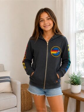 KID'S AVIATOR NATION MILL VALLEY ZIP HOODIE - VINTAGE CHARCOAL size 12